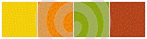 Set of seamless patterns with tiny berries. Repeat abstract speckled patterns.