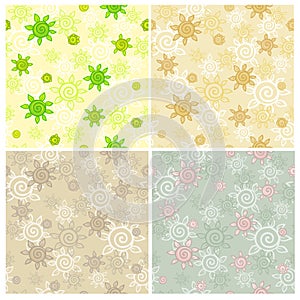 Set of seamless patterns with a vegetable ornament