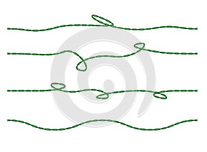 A set of seamless realistic electrical wires to create a festive