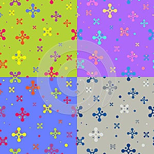 Set of seamless repeating patterns from color crosses