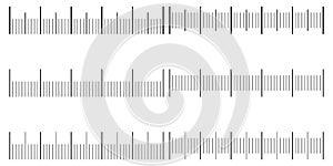 Set is a seamless scale for an analog meter, vector template scales in units of millimeter, centimeter, mm, cm