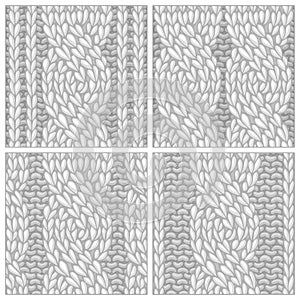 Set of Seamless Six-Stitch Cable Stitch Patterns.