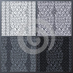 Set of Seamless Six-Stitch Cable Stitch Patterns.