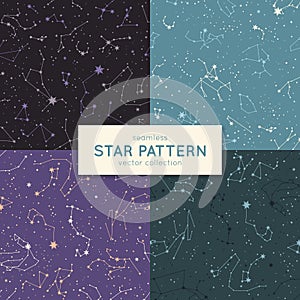 Set of seamless star pattern.