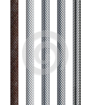 Set of seamless steel cable