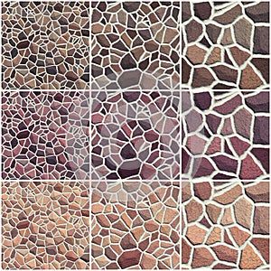 Set of seamless stone texture