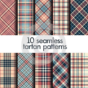Set of seamless tartan patterns