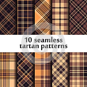 Set of seamless tartan patterns photo