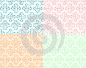 Set seamless texture with floral pattern