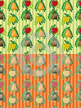 Set of seamless vector fruit patterns