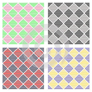 Set of seamless vector geometrical patterns.