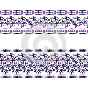 Set of seamless vector hand drawn floral patterns