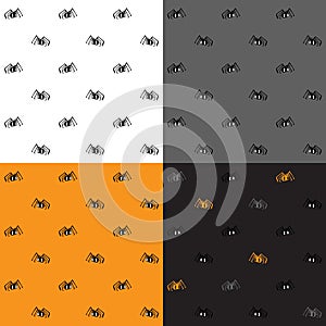 Set of seamless vector patterns with spiders.