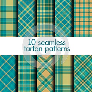 Set of seamless vector tartan patterns