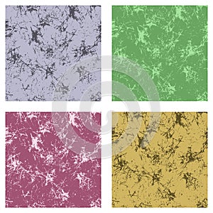 Set of seamless vector textures. Grunge background with attrition, cracks and ambrosia.