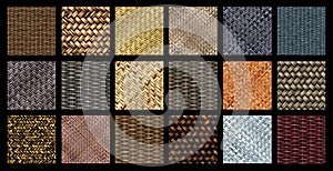 Set of seamless wickerwork patterns textures