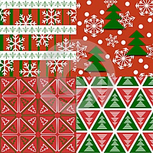 Set of seamless Xmas patterns