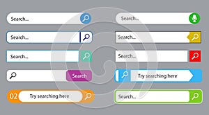 set of search bar or search boxes ui interface for website