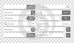 Set of search bar templates