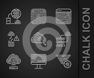 Set Search cloud computing, Cloud technology data transfer, Filter setting, Network connection, lock, Software and icon