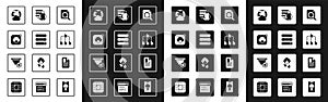 Set Search concept with folder, Server, Data, Web Hosting, Cloud technology data transfer, Social network, Folder tree
