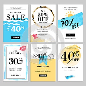 Set of season sale banner templates