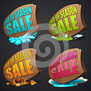 Set of season sales labels