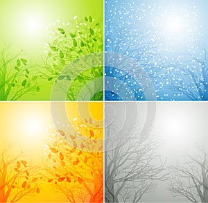 Set of Seasons backgrounds