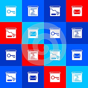 Set Secure your site with HTTPS, SSL, Browser window, Financial growth decrease and Website and mail icon. Vector