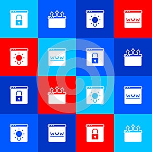 Set Secure your site with HTTPS, SSL, Browser window, and icon. Vector