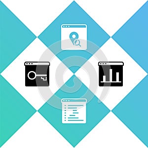 Set Secure your site with HTTPS, SSL, Browser window, Infographic of city map and Graph chart infographic icon. Vector