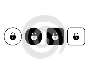 Set of security buttons with lock icons. Padlock icons collection. Security symbols