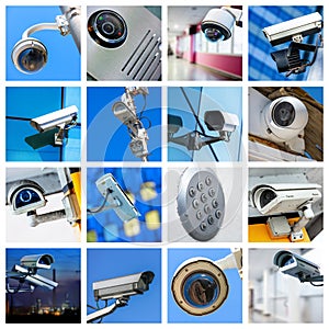 Set of security camera in various situation