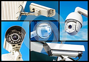 Set of security camera in various situation