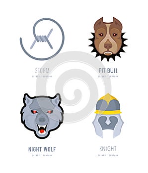 Set of Security Company Logos.