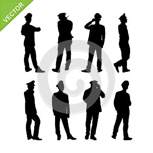 Security guard silhouette vector