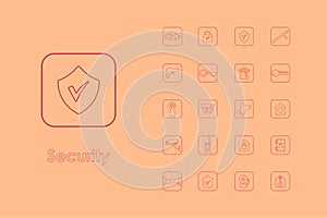 Set of security simple icons
