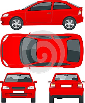 Set of Sedan Cars. Isolated car, template for car branding and advertising.