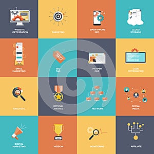 Set of SEO and Marketing icons