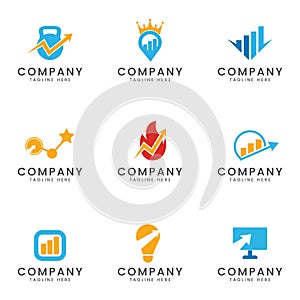Set of SEO and marketing logo
