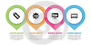 Set SEO optimization, UI or UX design, Web and graphic and . Business infographic template. Vector