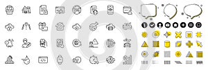 Set of Seo script, Edit person and House security line icons for web app. Pictogram icon Vector