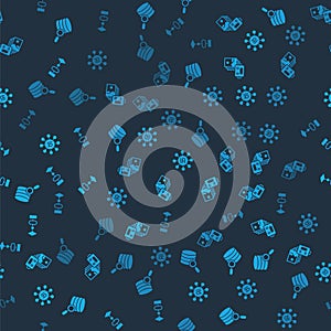 Set Server, Artificial intelligence robot, Neural network and Algorithm on seamless pattern. Vector