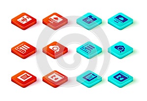 Set Server, Data report, Broken file, Data, Web Hosting, Search cloud computing, Cloud technology data transfer and icon