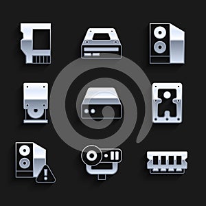 Set Server, Data, Web Hosting, camera, RAM, random access memory, Hard disk drive HDD, Case of computer, Optical disc