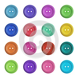 Set of sewing buttons on background