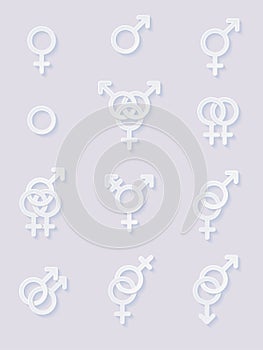 Set of sexuality icons