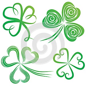 Set of shamrocks.