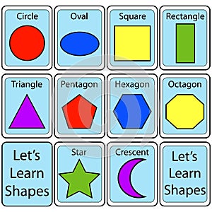 Set of Shape Flash Cards