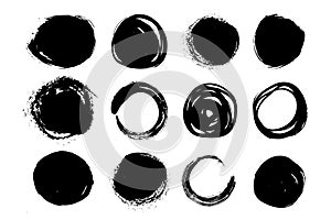 A set of shapes of circles frames. Vector background isolated on white background